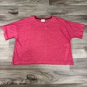 NWOT Wrap London 100% Linen Pink Jersey Knit Boxy T-Shirt Size US 10
